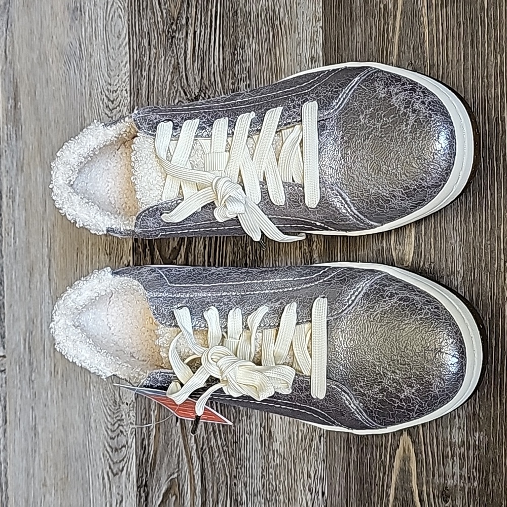 aetrex Blake Comfort Sneakers Size 9/9.5 Cozy Silver - Picture 2 of 12